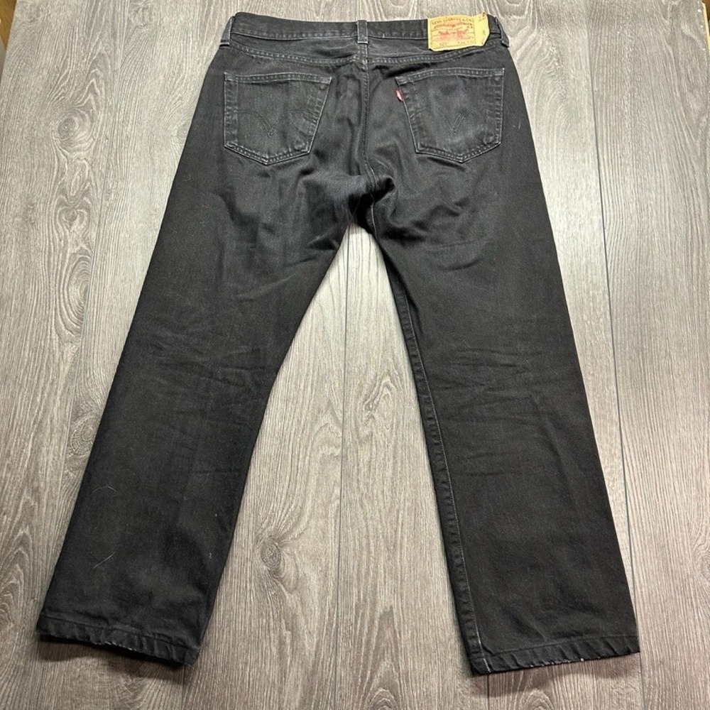 Levis 501 Original Fit Black Denim Jeans Mens 34x30 Straight Leg Button Fly